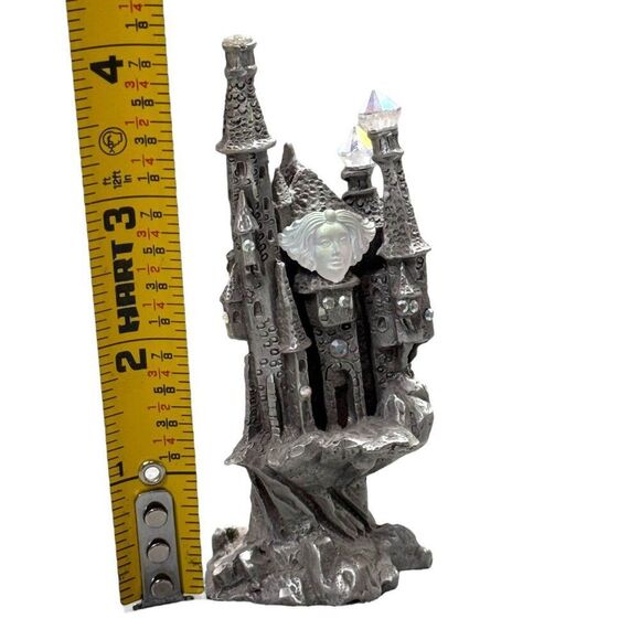 Rawcliffe Pewter 1994 Fantasy Castle Sculpture Crystal Accents & Face RPG READ - Picture 6 of 6